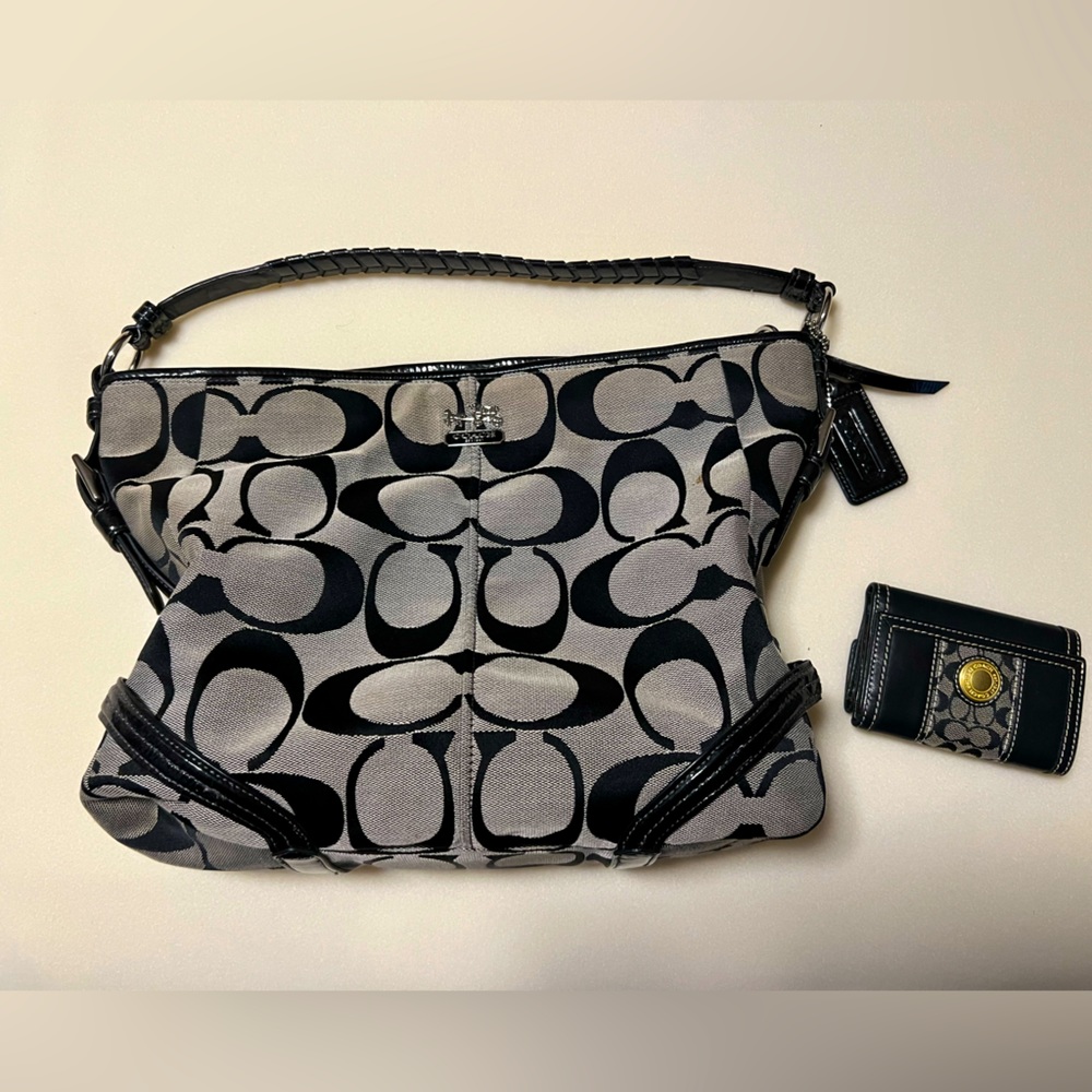 Coach hobo purse with matching wallet